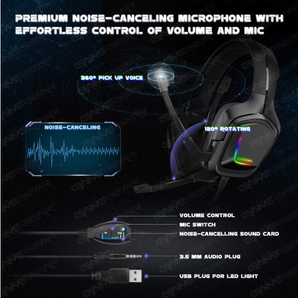 ONIKUMA K20 RGB BLACK + СТОЙКА КОМПЛЕКТ